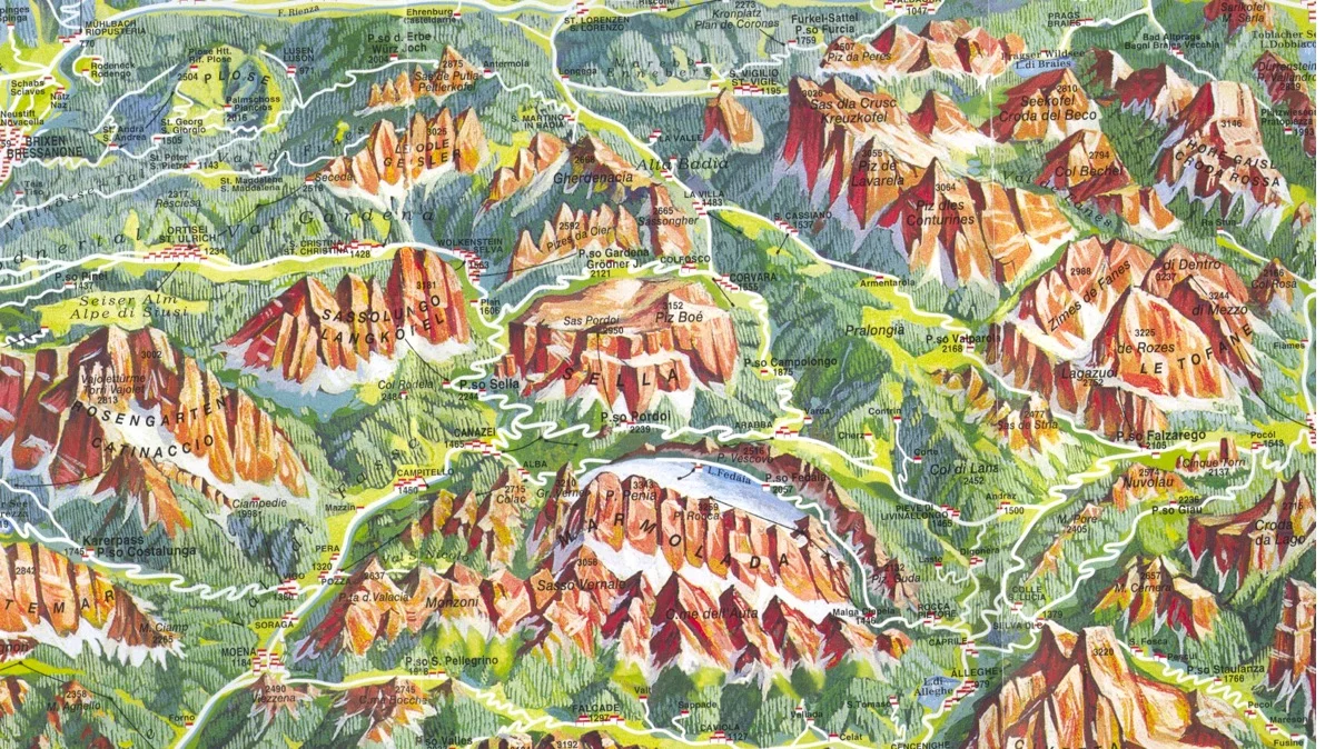 Mapa Dolomitów